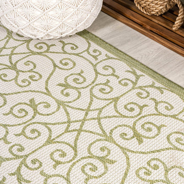 Madrid Vintage Filigree Textured Weave Indoor/outdoor Runner Rug